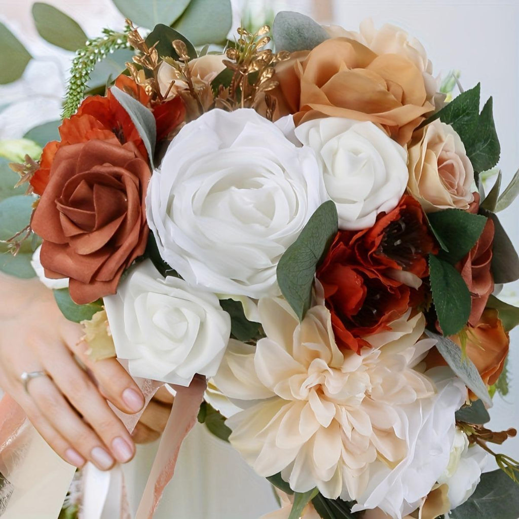 Artificial Bridal Wedding Bouquet | Vintage Floral for Bride Bridesmaid Ceremony Anniversary & Proposal in 13 Styles