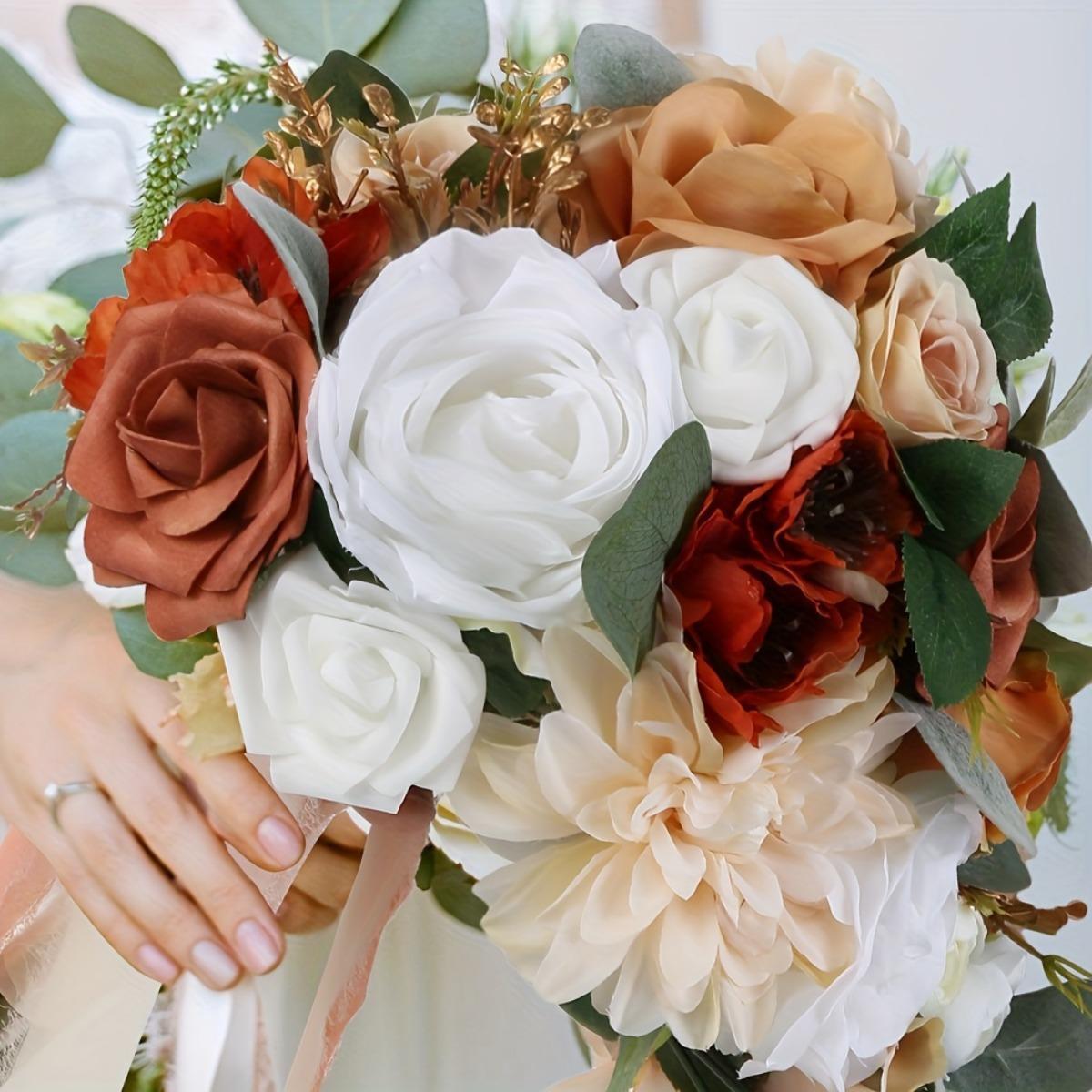Artificial Bridal Wedding Bouquet | Vintage Floral for Bride Bridesmaid Ceremony Anniversary & Proposal in 13 Styles