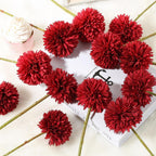 Artificial Chrysanthemum Ball Flowers 6pcs | Wedding Centerpiece Party Home Garden & DIY Decor in White Pink Purple 8 Colors