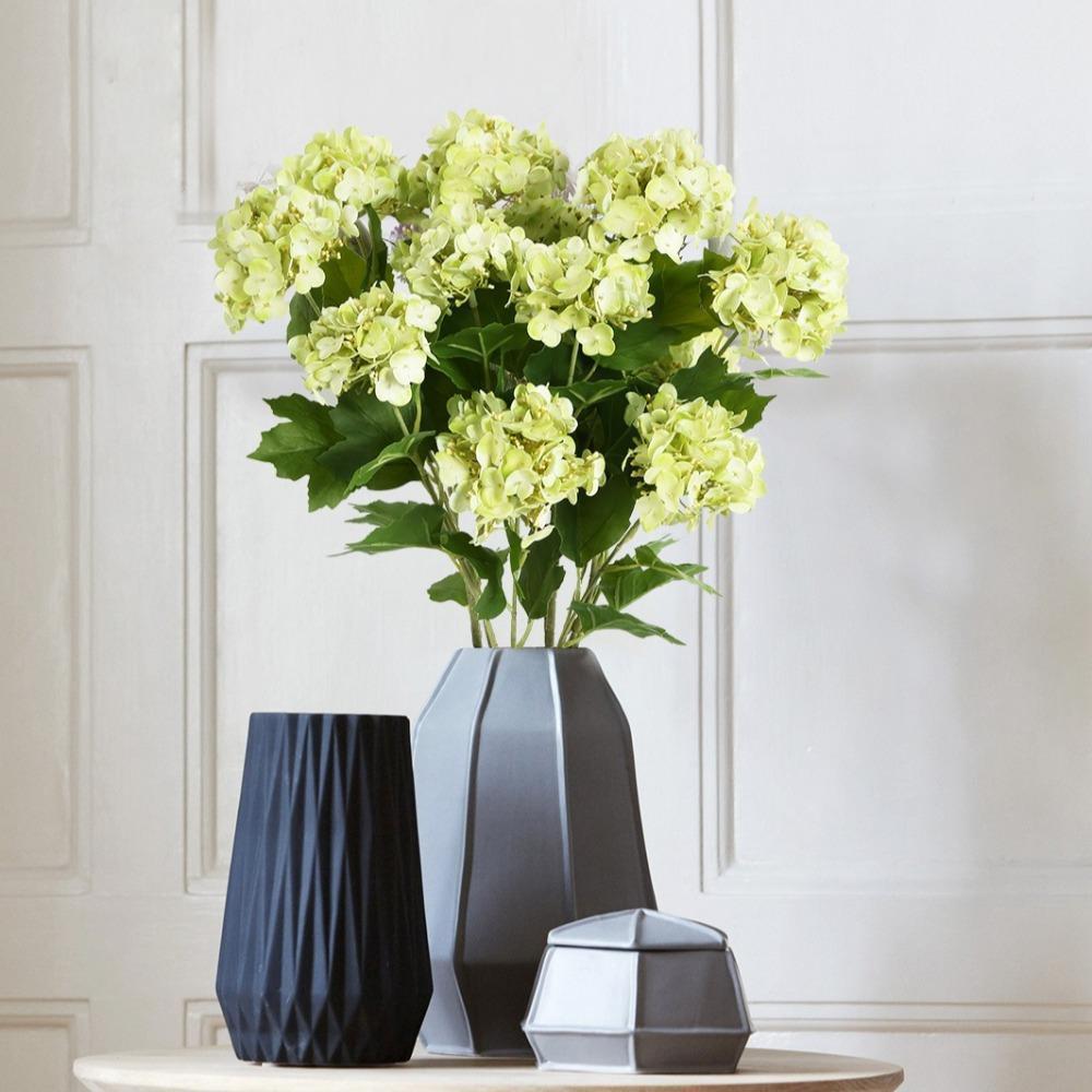 Faux Hydrangea Blooms 5pcs Artificial Flowers | Home Office Wedding Party & Table Centerpiece Decor in 7 Colors