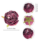 Artificial Rose Heads Bulk | Wedding Centerpiece Bouquet Home Decor & DIY in Blue White Red Pink Champagne Orange 8 Colors