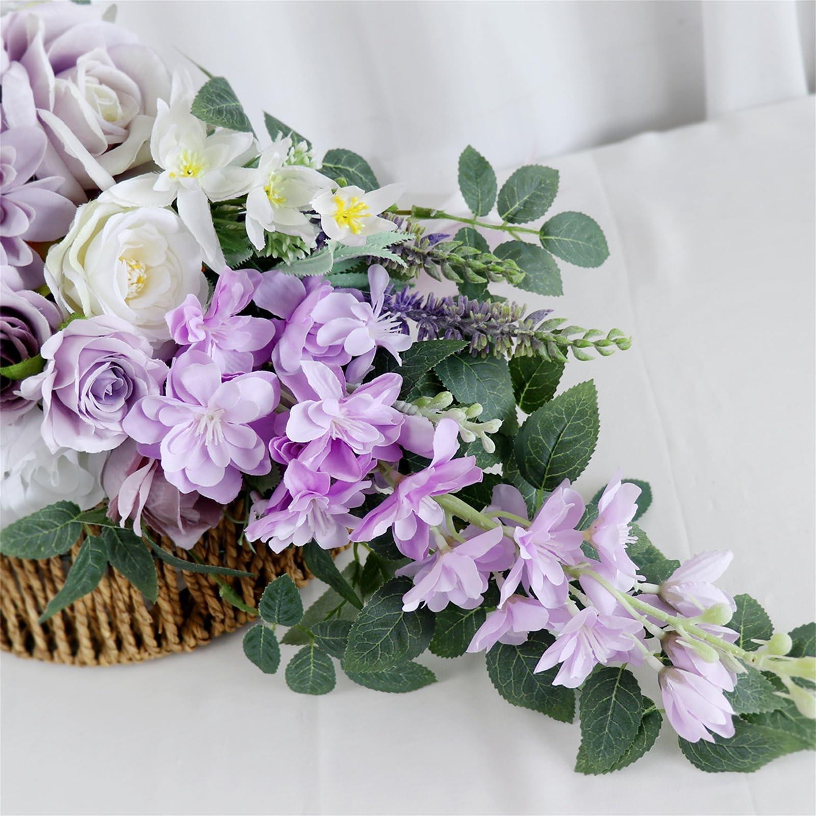 Cascading rose bridal bouquet purple & ivory styled for wedding ceremony by IPOPU