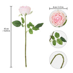 Real Touch Fuchsia Rose Stems 5pcs | Wedding Bouquet Centerpiece Home Decor in White Pink Dark Pink Beige Light Pink