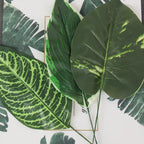 Artificial Monstera Palm Tropical Leaves 20pcs | Home Party Office Store & DIY Decor in 4 Styles A B C D