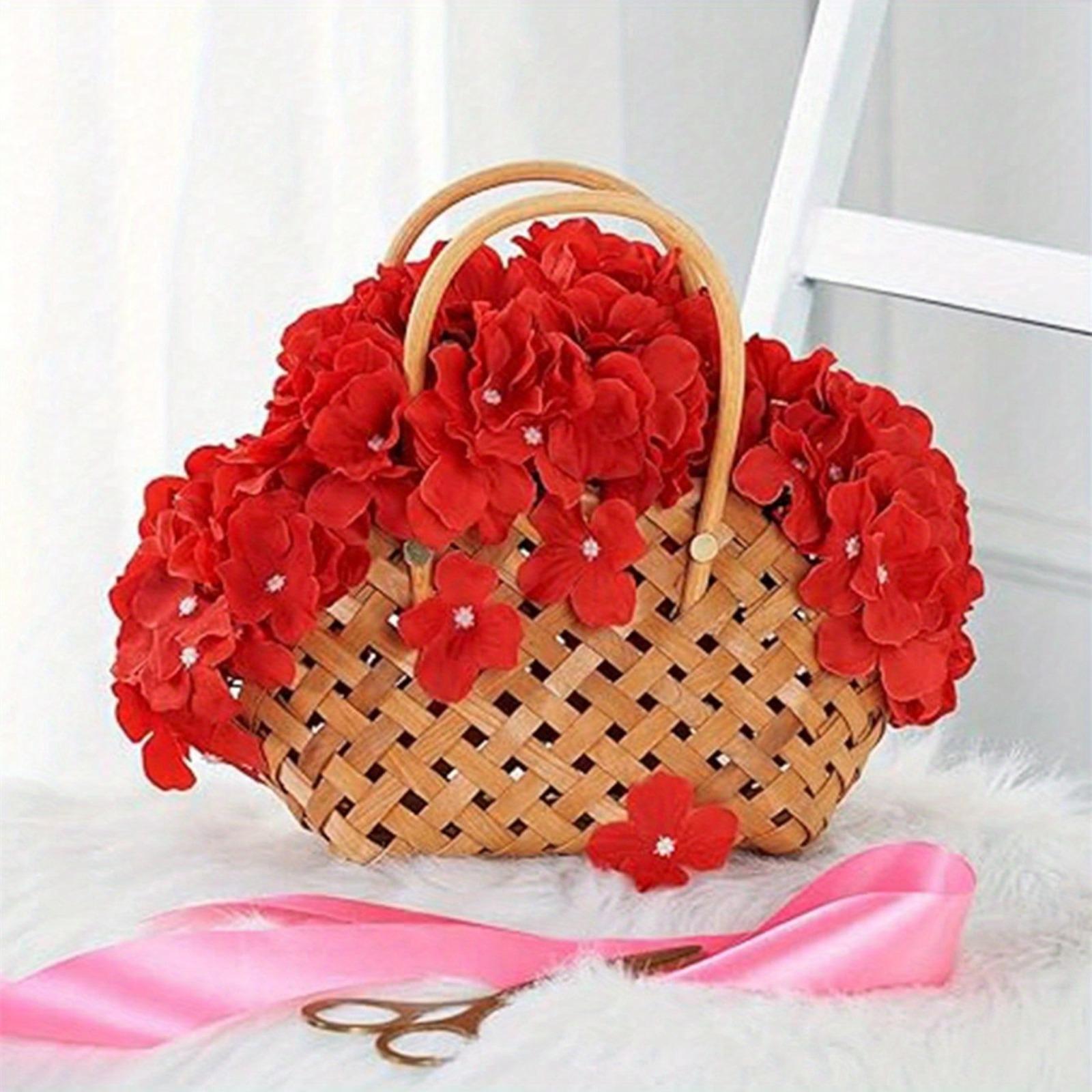 Luxury Artificial Hydrangea Flowers 10pcs | Wedding Centerpiece Valentine's Day Party & Home Decor DIY in Red White Blue