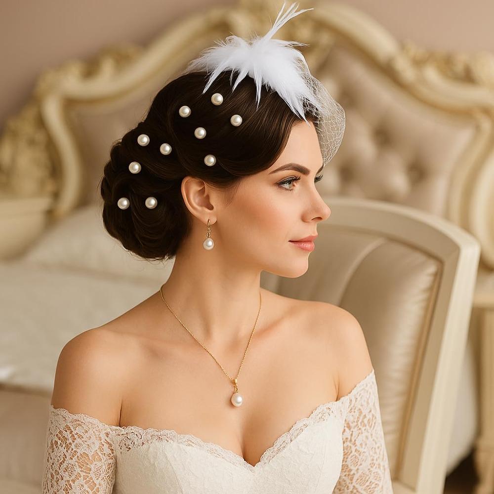 U-Shaped Pearl Hair Pins Set of 36 | Gold & Silver Bridal Bobby Pins for Wedding Prom Updo