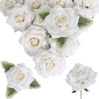 Artificial Velvet Roses 16pcs 4.3 inch | Wedding Bouquet Centerpiece Valentine's Day Home & Party Decor in 10 Colors