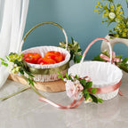 Simulation Flower Basket Centerpiece | Wedding Anniversary Holiday Banquet & Party Decor in Pink White Green Purple