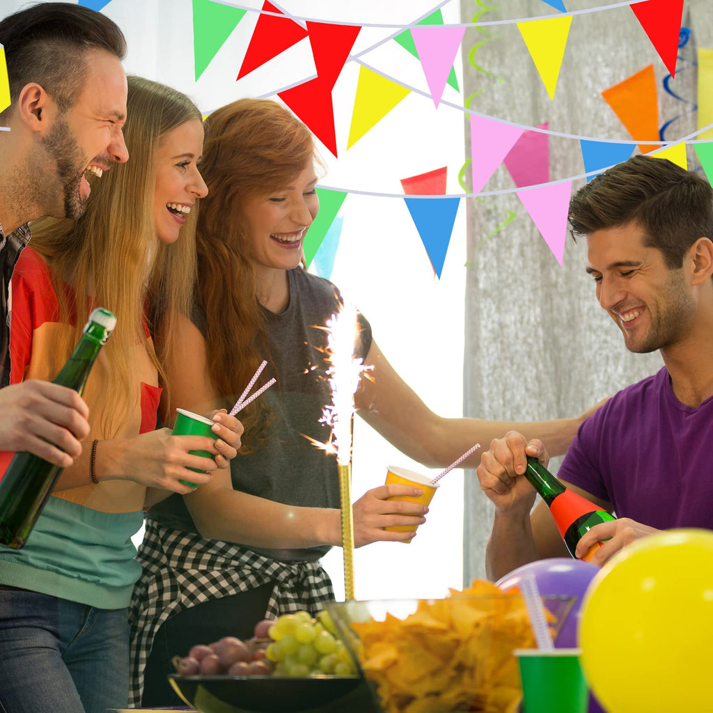 Detail of colorful pennant banner flags bulk garland for triangle bunting by IPOPU
