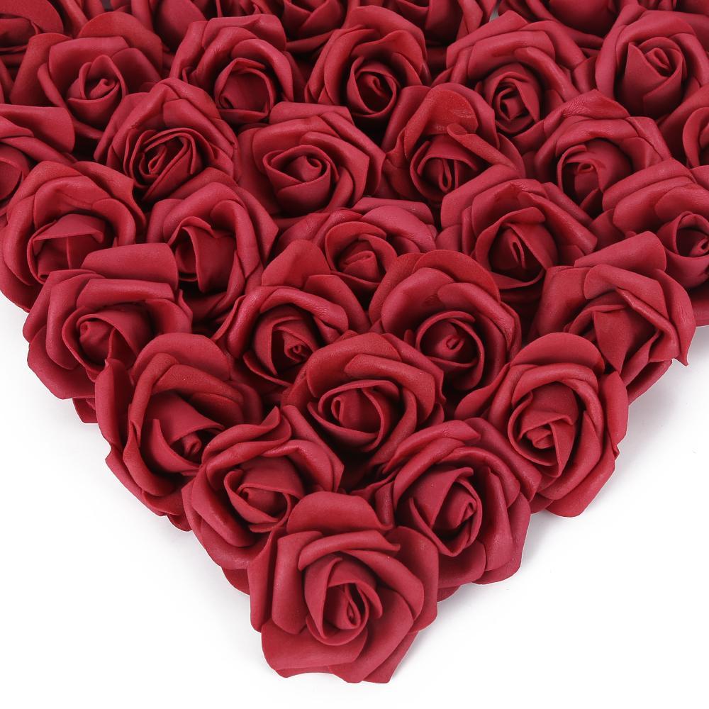 Artificial Stemless Foam Rose Heads 200pcs 1.97in | Wedding Party Home & DIY Craft Decoration in 17 Colors
