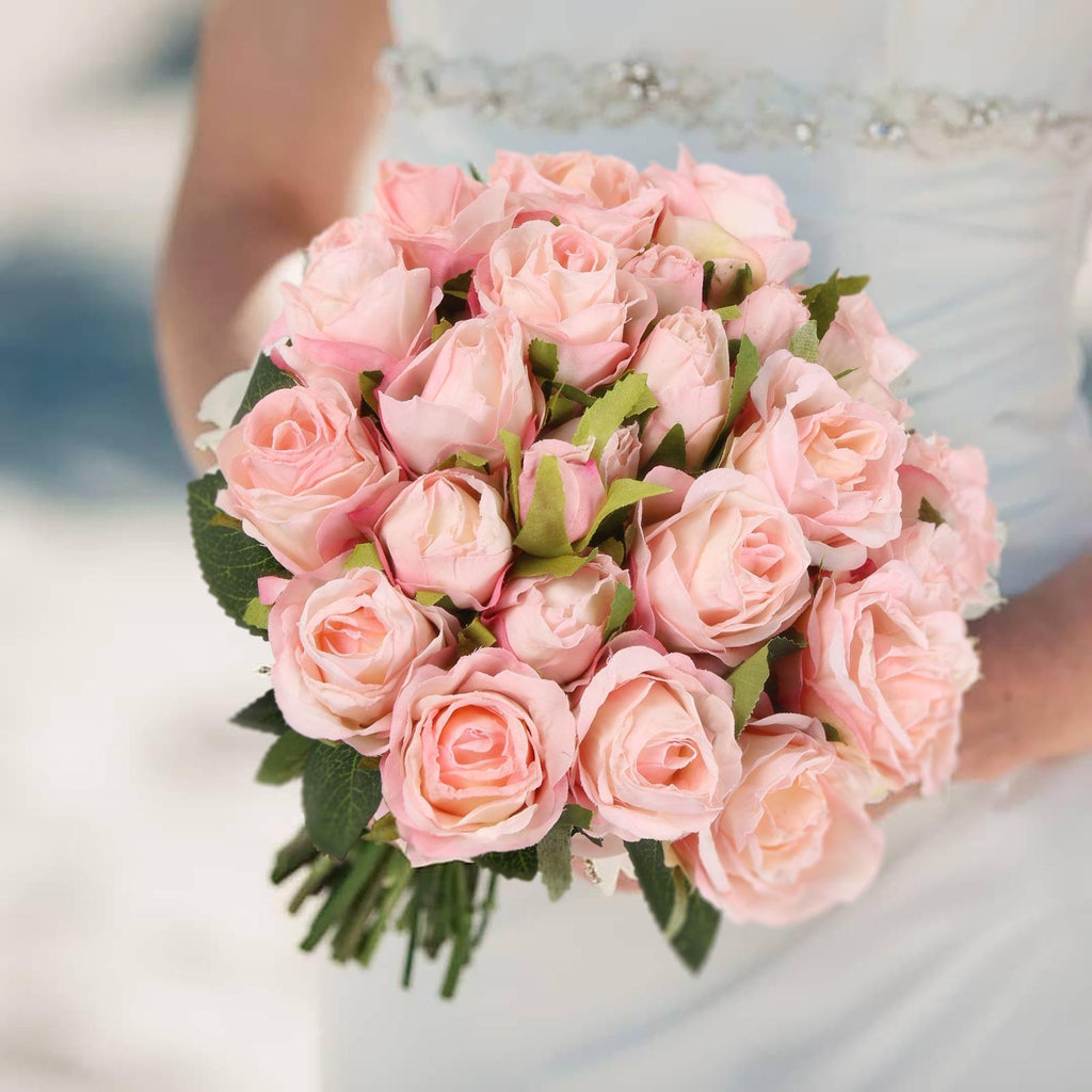 Artificial Rose and Peony Flower Bunches 2 Packs | DIY Wedding Arrangements Home Decor & Event Displays in Pink Red Purple White Orange Champagne