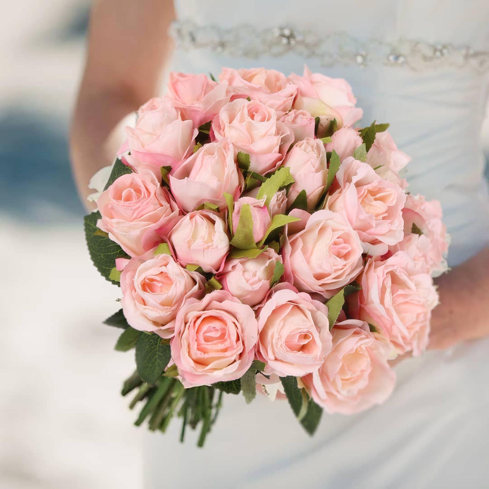 Artificial Rose and Peony Flower Bunches 2 Packs | DIY Wedding Arrangements Home Decor & Event Displays in Pink Red Purple White Orange Champagne