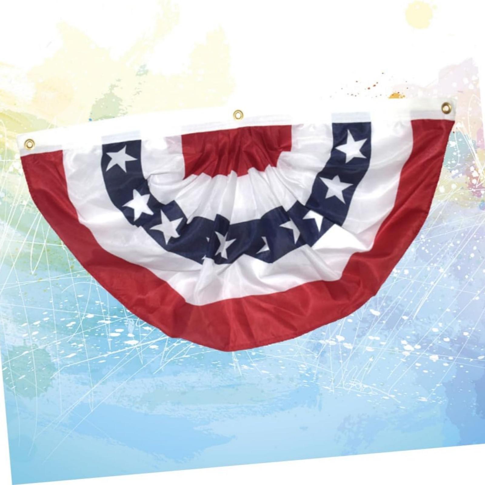 Usa pleated half fan flag bunting arranged for 4th of july independ by IPOPU