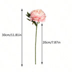 Artificial Silk Peony Flowers | Wedding Bouquet Wreath Home Decor & Centerpiece in White Pink