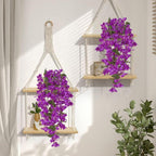 Artificial Bougainvillea Hanging Flowers 2pcs | UV Resistant Silk Vine for Garden Yard Porch Patio Wedding & Home Outdoor Decor in Pink Purple White Blue Orange