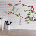 Artificial Flower Romantic Vine Garland | Wedding Arch Backdrop Wall Hanging & Home Decor in Red