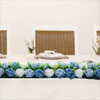 Artificial Long Rose Flower Centerpieces for Tables 2pcs | Wedding Reception Party & Dining Table Decor in Blue Wine Red White Red