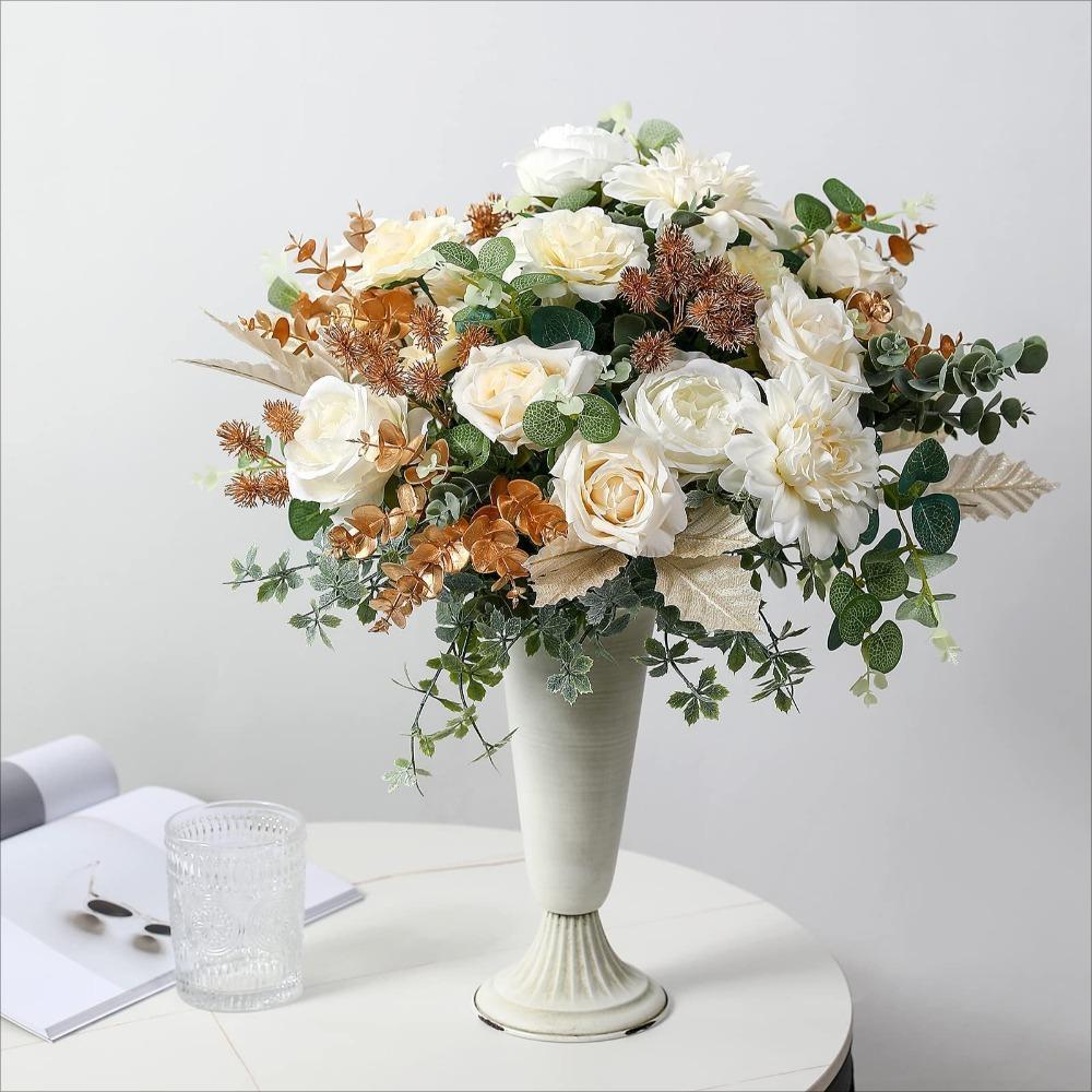 Gradient Color Artificial Flowers Combo Box Set with Stems | DIY Wedding Bouquet Centerpiece Baby Shower & Home Decor in 6 Styles A-F