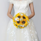 Artificial Sunflower Wedding Bouquet for Bride and Bridesmaid | Church Ceremony Home Decoration Rustic & Boho