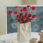 Artificial Decoration Flowers 5pcs | Home Wedding Party Centerpiece & Seasonal Decor in Beige Red Purple Pink Dark Pink