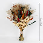 Rustic Red Dried-Effect Flower Bouquet with Baby's Breath and Eucalyptus | Living Room Wedding Table & Home Decor Gift