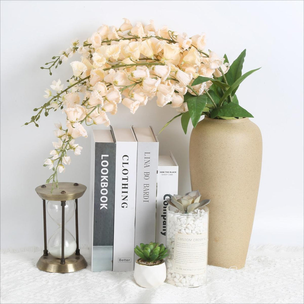 Artificial Lily of the Valley Bouquet 6pcs 37in | Wedding Bridal Party Garden Floor Vase & Home Decor in Beige Pink White Purple Red