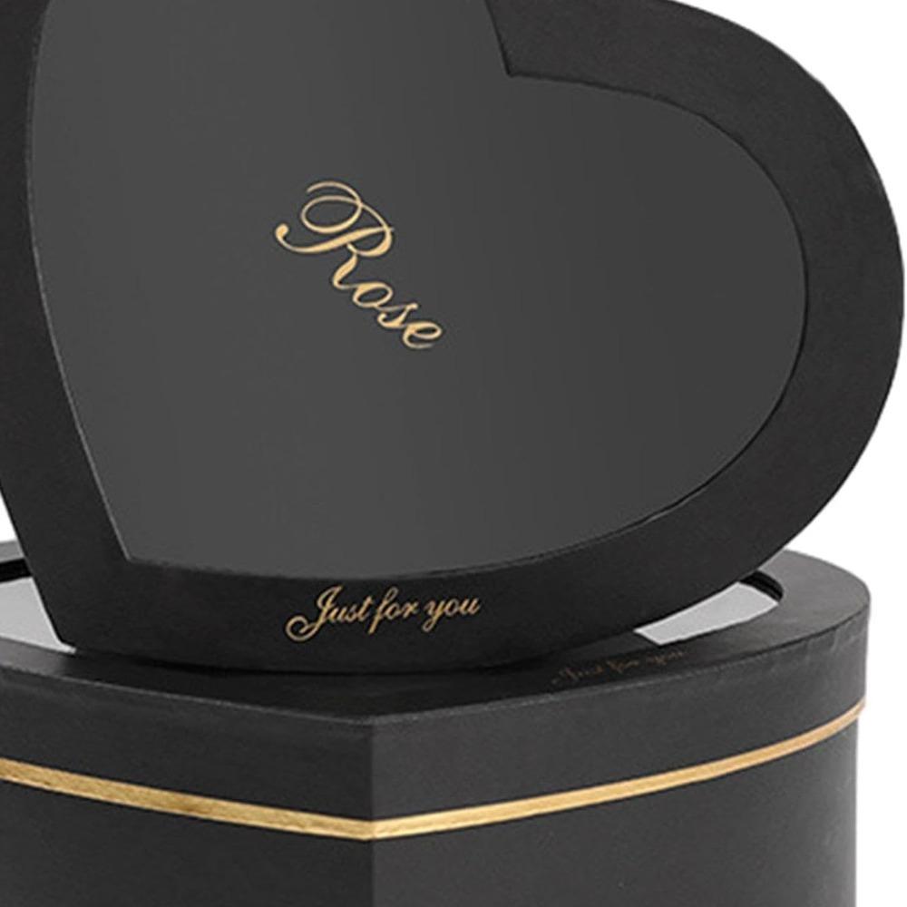 Empty black heart shaped gift boxes for party favor and wedding decoration