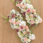 Artificial Floral Swag Garland | Wedding Arch Table Runner Centerpiece & Party Backdrop Decor in White Wine Red Pink Blue Beige