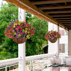Collection of daisy eucalyptus spring hanging basket metal for outdoor indoor porch by IPOPU