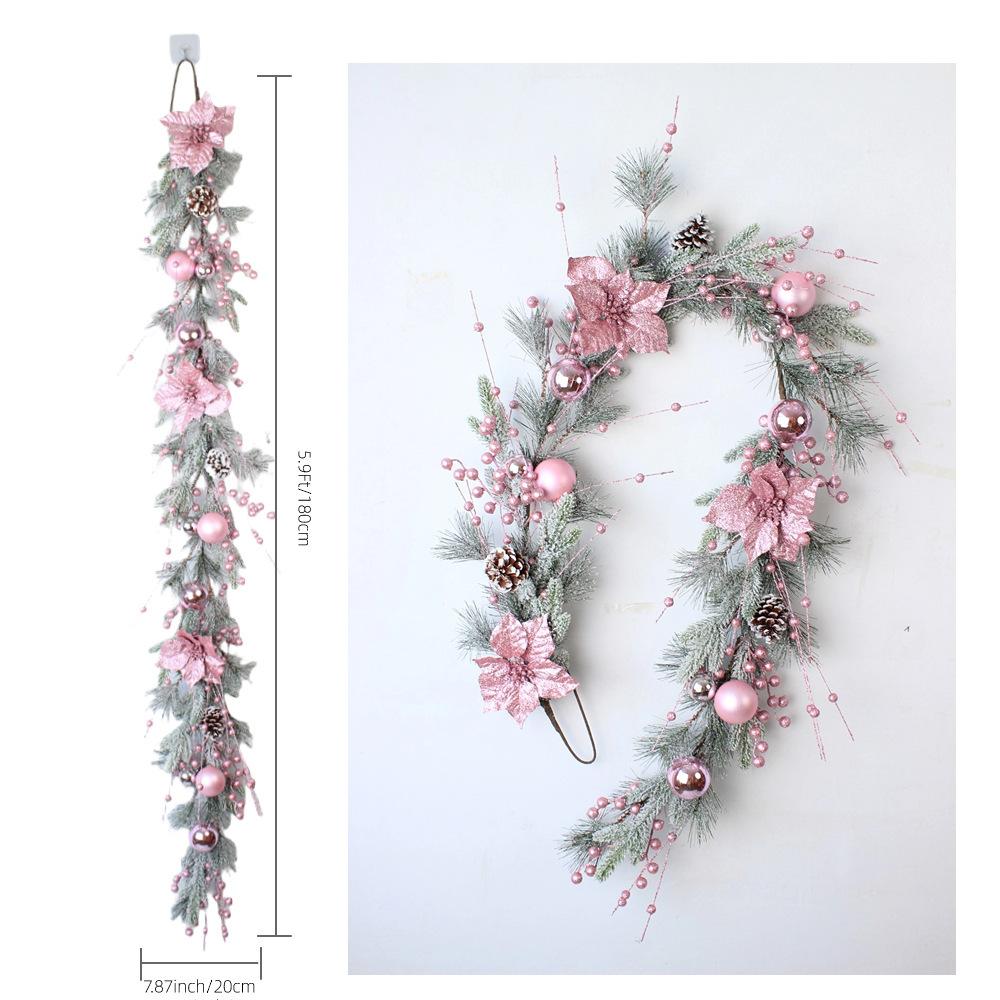 Christmas wreath for front door arranged for pine cone bow ball by IPOPU