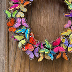 Butterfly Front Door Wreath | Red Orange Yellow Artificial Tulip Rattan Vine Door & Wall Mount Easter Spring Decor