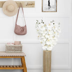 Artificial Phalaenopsis Orchid Stems 4pcs 37.4in | Real Touch Faux Flowers Home Decor Wedding & Party in White Blue Pink Rose Pink Wine Red