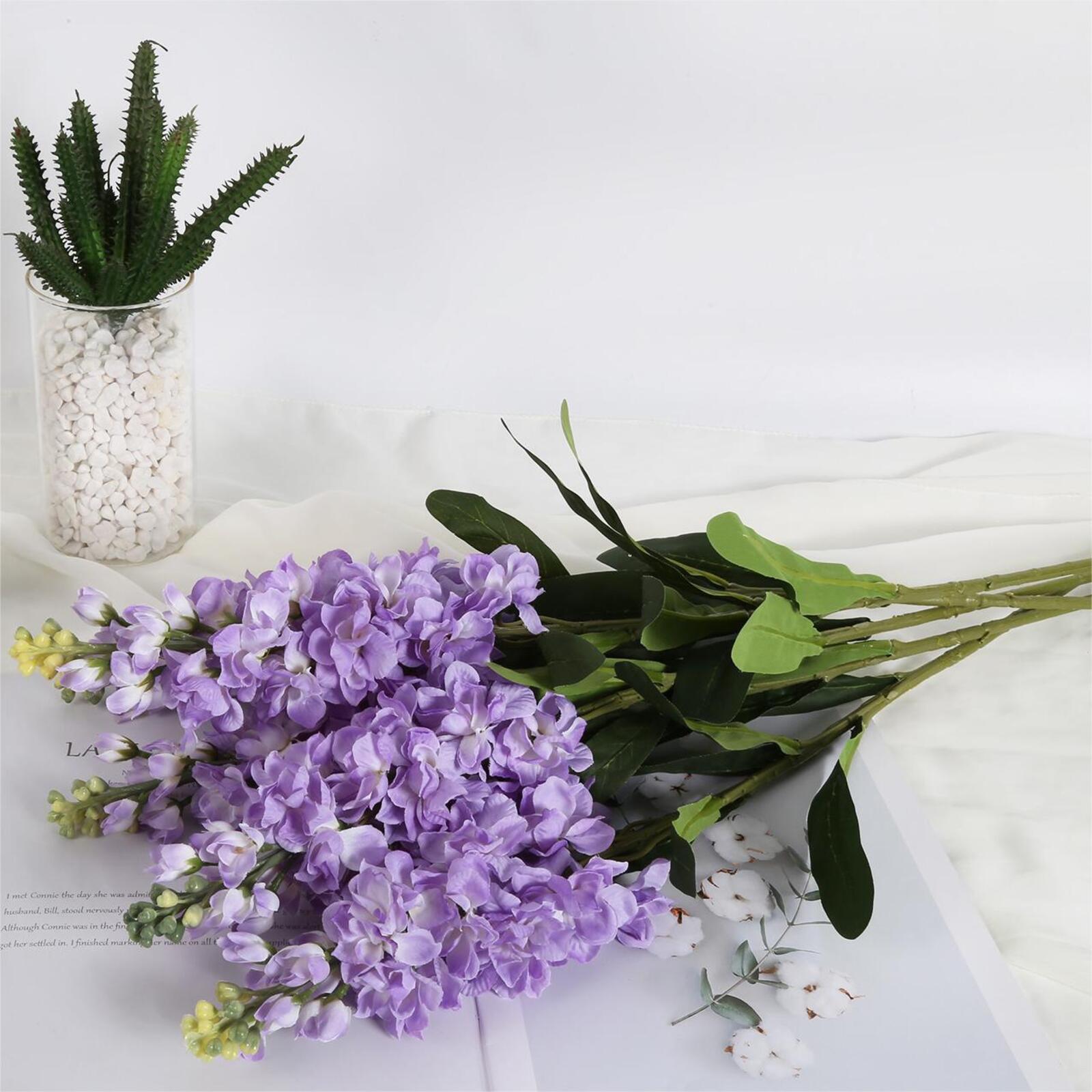 Artificial Delphinium Flowers 6pcs 34 Inch Long Stem | Larkspur Hyacinth for Tall Vase Wedding Centerpiece & Home Decor in 7 Colors