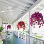 Uv resistant hibiscus flower hanging decor set of styled for outdoor garden patio by IPOPU