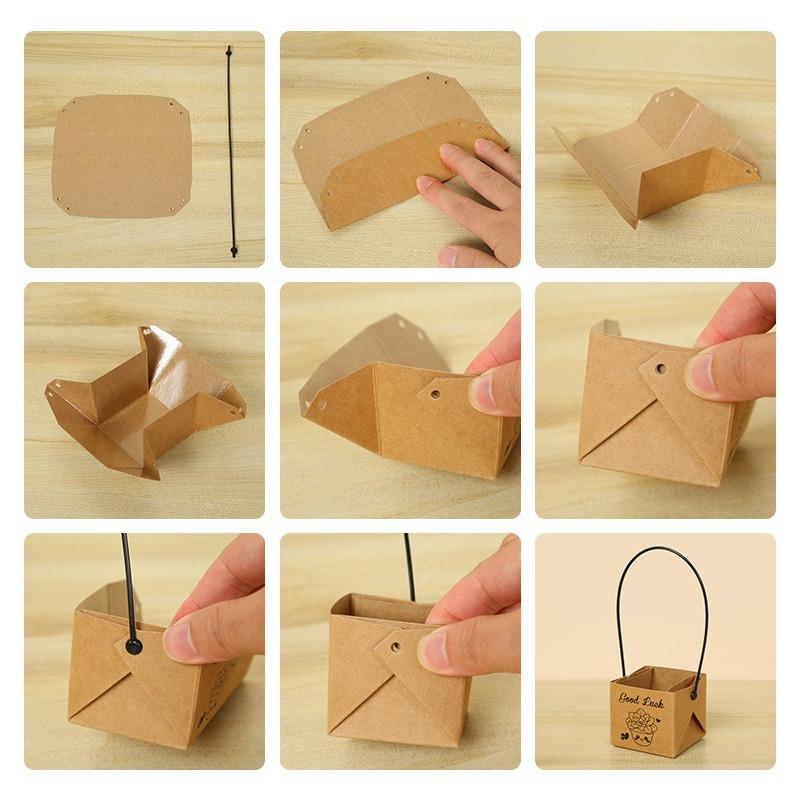 Succulent Gift Box Kraft Paper Bags with Handles | Party Favors for Wedding Baby Shower Birthday & Graduation