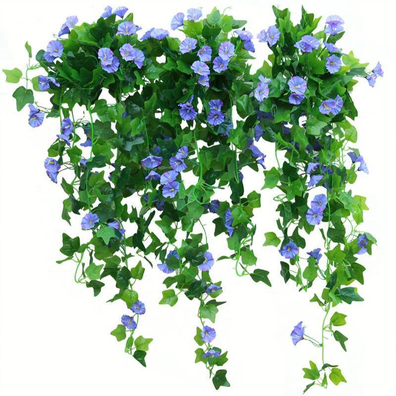 Artificial Hanging Pothos Vines with Flowers | Indoor & Outdoor Wall Balcony Living Room Home Decor in Pink White Yellow