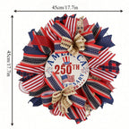 Detail of 17.7" patriotic wreath for front door for 4th of july memorial by IPOPU