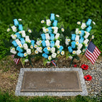 Cemetery Flowers Memorial Rose Bouquets With Cemetery Vase for memorial decor by IPOPU