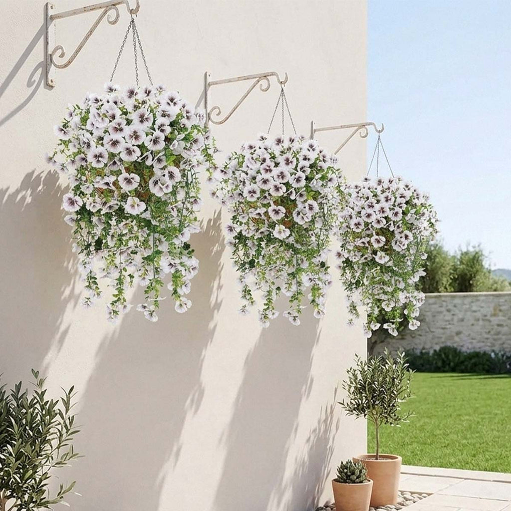 Hanging Artificial Potted Faux Eucalyptus Plants and Flowers for Modern Boho Farmhouse Bathroom Office Desk Wall Book Shelf Living Room Aesthetic Decor Indoor