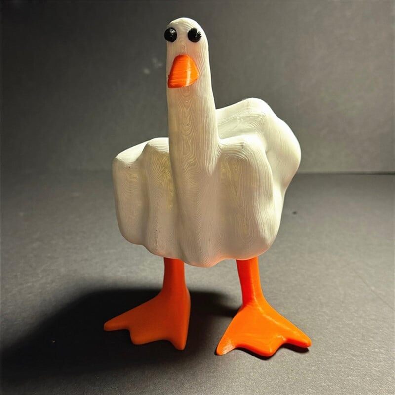 Funny Duck Resin Figurine ,Middle Finger Duck Resin Garden Statue ,Middle Finger Duck Resin Craft You Home Decoration Sculpture Statue for Home Office Desk Gift Ornaments