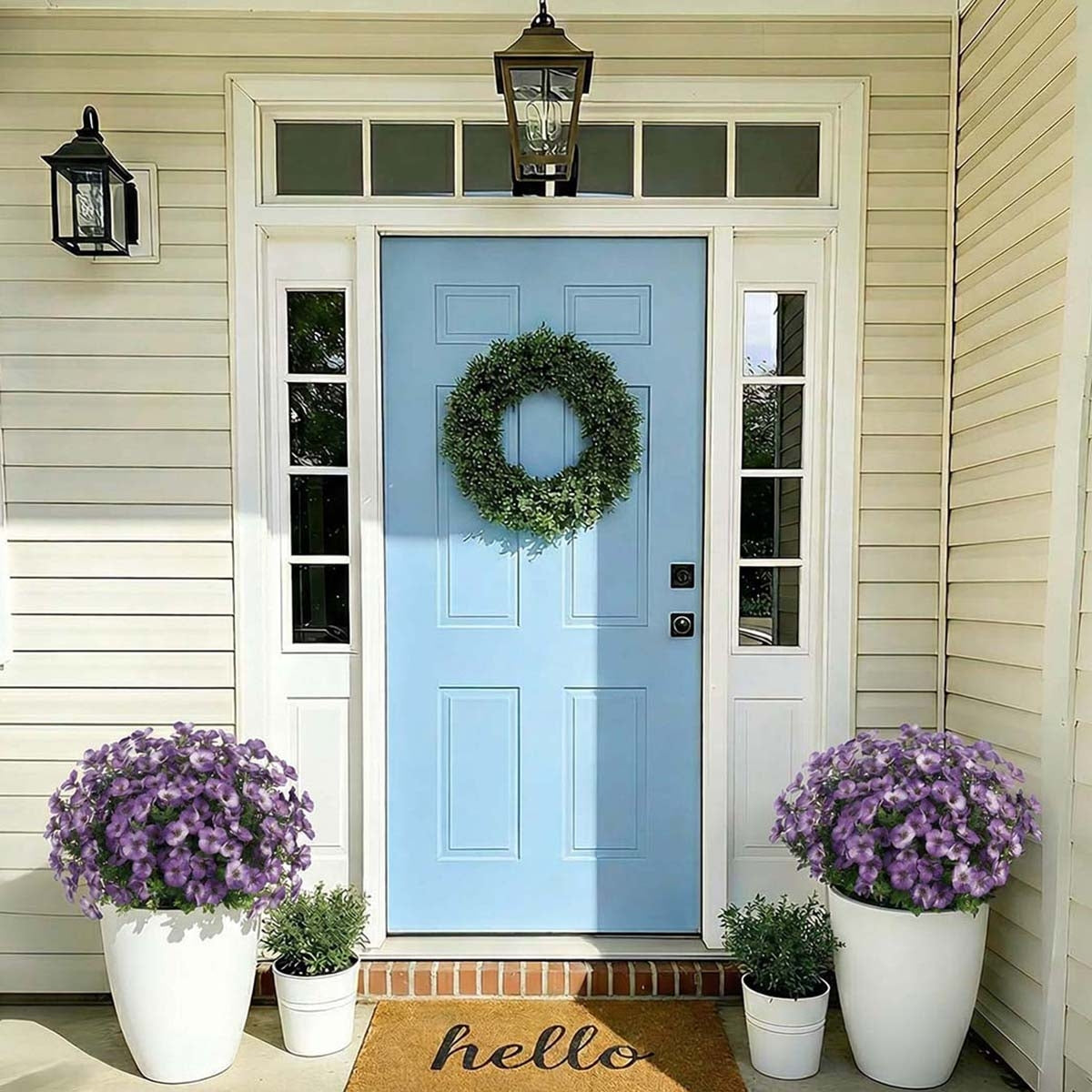 Artificial Pansy Flowers Outdoor Spring Flowers Pansies Wildflower UV Resistant Plants Faux Impatiens for Window Box Wedding Party Outside Garden Porch Decor
