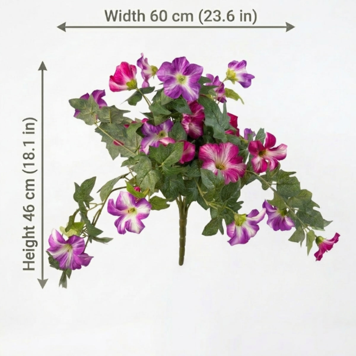 Artificial Hanging Flowers Plants with Basket for Outdoors, Artificial Petunias UV Resistant Petunias Fake Flowers for Outdoor Garden Porch Balcony Decoration