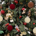 Velvet christmas ball ornaments bulk shatterproof styled for flocked xmas tree by IPOPU