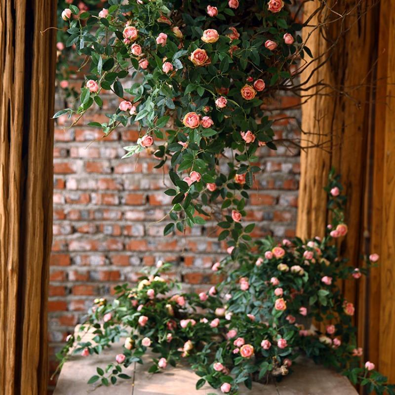 Artificial Rose Vine Garland | Hanging Floral Garland for Wedding Wall Home Decor Trellis Fence