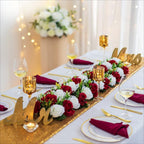 Artificial Long Rose Flower Centerpieces for Tables 2pcs | Wedding Reception Party & Dining Table Decor in Blue Wine Red White Red