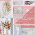 Natural dried cortaderia selloana mixed flower arranged for wedding coffee table by IPOPU