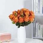 Artificial Rose and Peony Flower Bunches 2 Packs | DIY Wedding Arrangements Home Decor & Event Displays in Pink Red Purple White Orange Champagne