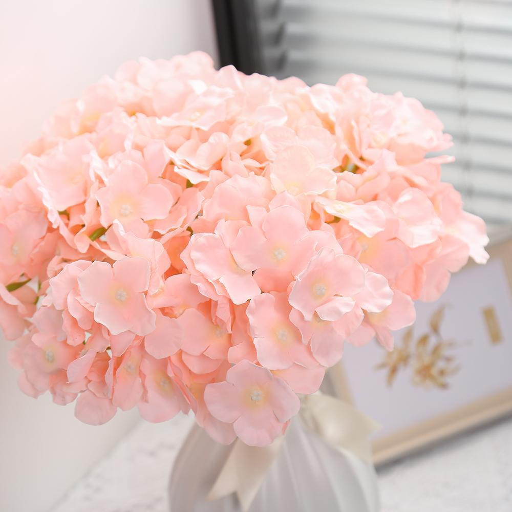 Real Touch Faux Hydrangea Flowers with Stems 10pcs | Wedding Home Party Easter & Graduation Decor in Beige White Pink Blue 8 Colors