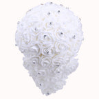 PE Foam Pearl Rhinestone Bridal Bouquet | Wedding Bridesmaid Church Ceremony & DIY in White Blue Black Pink Red