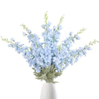 Artificial Delphinium Larkspur Flowers 8pcs 33.5in Long Stem | Tall Vase Wedding Party & Home Centerpiece Decor in 10 Colors